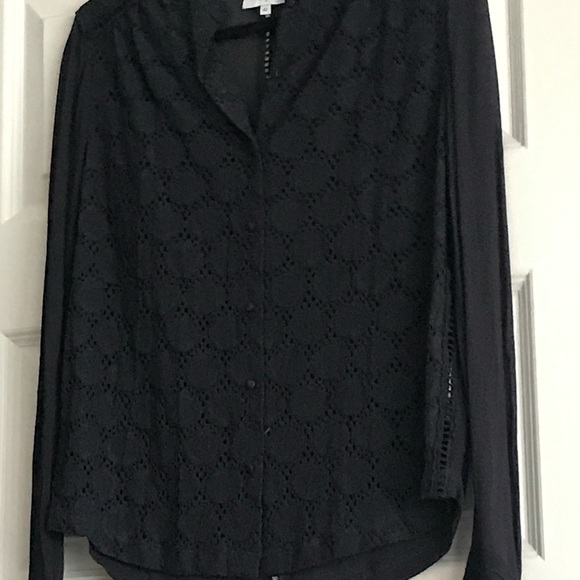 Noa Noa (EU boutique) navy top with lace front - Picture 1 of 3